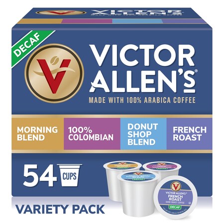 Victor Allen Victor Allen's Coffee Decaf Coffee Favorites Variety Pack, 54 Count, Single Serve Coffee Pods for Keurig K-Cup Brewers FG014841